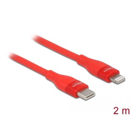 Delock 86635 USB-C - Lightning adat- és töltőkábel 2m piros