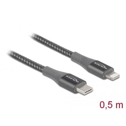 Delock 86630 USB-C - Lightning adat- és töltőkábel 0,5m szürke