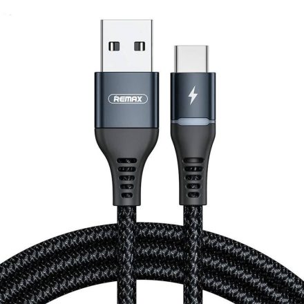 Remax Colorful Light USB-A - USB-C kábel 2.4A 1m fekete (RC-152a)