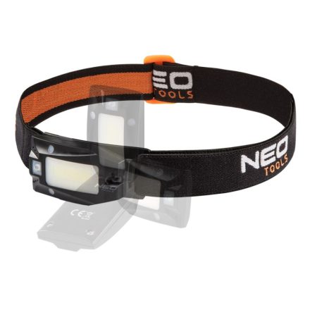 Neo Tools 99-069 Fejlámpa tölthető USB 180lm COB LED + mozgásérzékelő