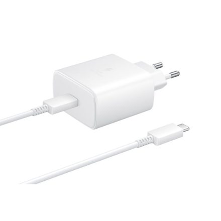 Samsung USB Type-C hálózati töltő 45W + USB Type-C kábel fehér (EP-TA845EWE + EP-DW767JWE)