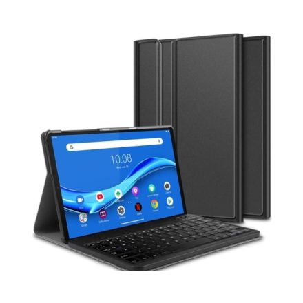 Gigapack Lenovo Tab M10 bőr hatású QWERTY, angol nyelvű tablet tok fekete (GP-97444)