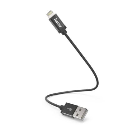 Hama USB-A - Lightning töltőkábel 0,2m fekete (201578)