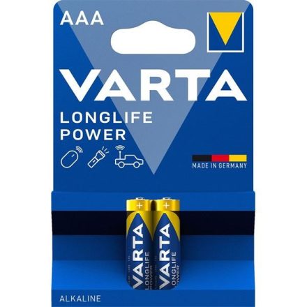 Varta Longlife Power AAA (LR03) alkáli mikro ceruza elem (2db/bliszter) (4903121412)