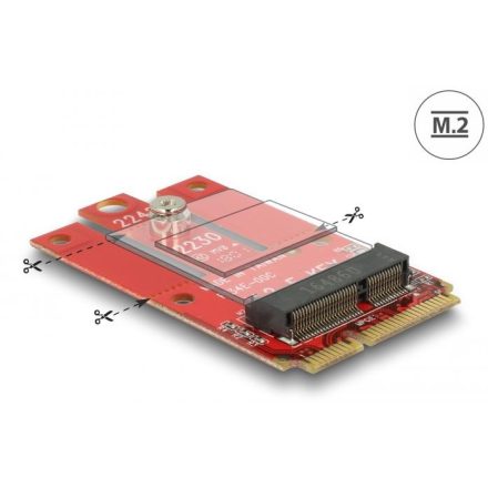 Delock Mini PCIe adapter -> M.2 aljzat E nyílással (63909)