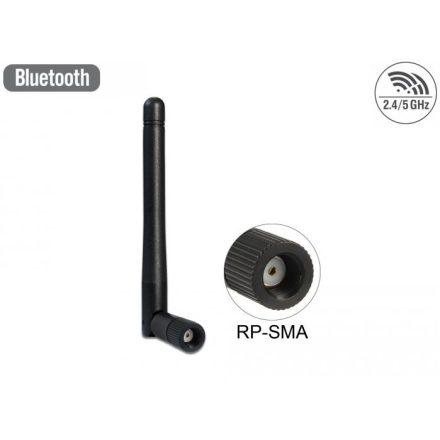 Delock WLAN 802.11 ac/a/b/g/n antenna RP-SMA-dugó fekete (88395)