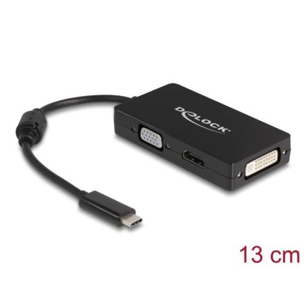 Delock Type-C -> VGA / HDMI / DVI adapter fekete (63925)