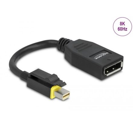 Delock Mini DisplayPort 1.4 – DisplayPort adapter retesszel záró funkcióval 8K, 60Hz (65978)