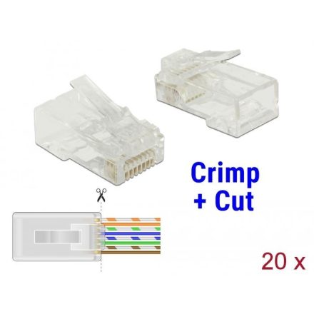 Delock RJ45 krimpelő és vágó (apa) Cat.6 UTP 20db (86453)