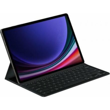 Samsung Galaxy Tab S9 Ultra bőr hatású QWERTY angol nyelvű tablet tok fekete (EF-DX910BBEGGB)