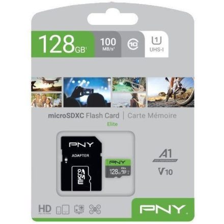 128GB microSDXC PNY Elite U1 A1 V10 + adapter (P-SDU128V11100EL-GE)