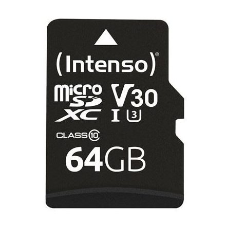 64GB microSDXC Intenso Professional memóriakártya + adapter UHS-I C10 U1 V30 (3433490)