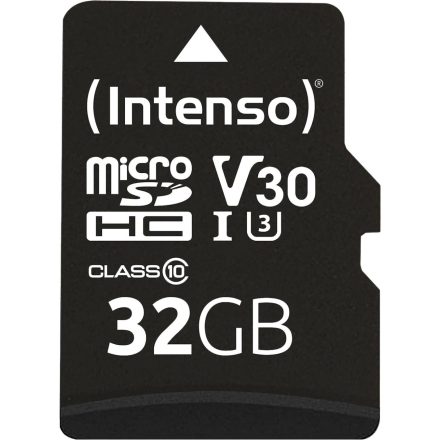 32GB microSDHC Intenso Professional memóriakártya + adapter UHS-I C10 U1 V30 (3433480)