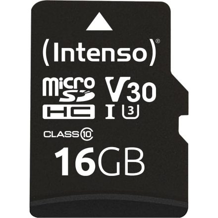 16GB microSDHC Intenso Professional memóriakártya + adapter UHS-I C10 U1 V30 (3433470)