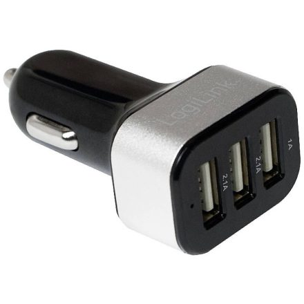 Logilink 3xUSB-A autós töltő fekete-szürke (PA0082)