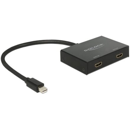 Delock DisplayPort 1.2-es elosztó 1 x mini DisplayPort-bemenet > 2 x HDMI-kimenet 4K (87696)