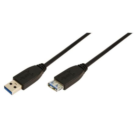 LogiLink USB 3.0 Hosszabbító kábel TypeA->TypeA, fekete 2m (CU0042)