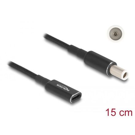 Delock Laptop töltőkábel adapterkábel USB-C anya - Dell 7,4 x 5,0 mm apa 15 cm (60037)