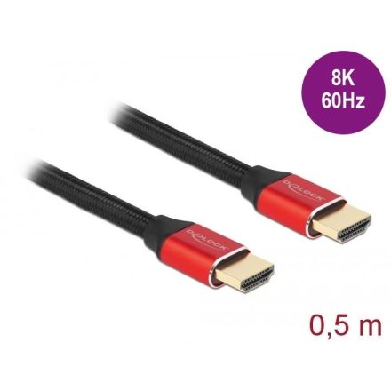 Delock Ultra nagy sebességű HDMI kábel 48 Gbps feket-piros 0,5 m (85772)