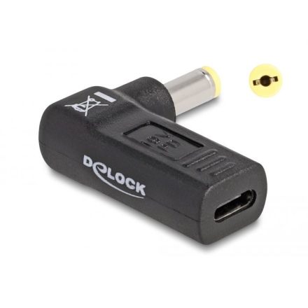 Delock USB-C anya - Acer 5,5 x 1,7 mm apa 90 hajlított laptop töltőkábel adapter (DL60009)