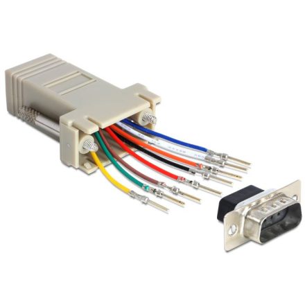 Delock Sub-D 9 Pin apa > RJ45 anya adapter szerelő készlet (65462)