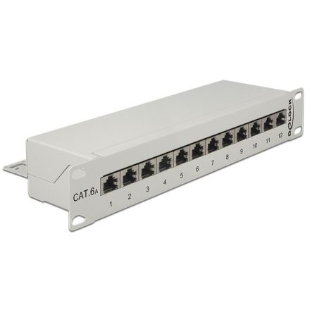 Delock 10 Patch Panel 12 Port Cat.6A szürke (43308)