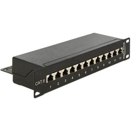 Delock 10 Patch Panel 12 portos Cat.6 fekete (43297)