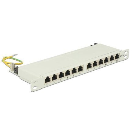 Delock 10 Patch Panel 12 portos Cat.6A 0.5 U szürke (43311)