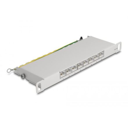 Delock 10 patch panel 8 porttal Cat.6A 0,5U szürke (66871)