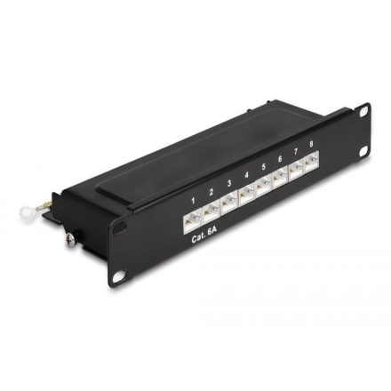 Delock 10  patch panel 8 porttal Cat.6A 1U fekete (66872)