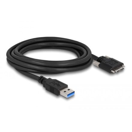 Delock USB-A - Micro-B csavarokkal ellátott kábel 1 m fekete (87799)