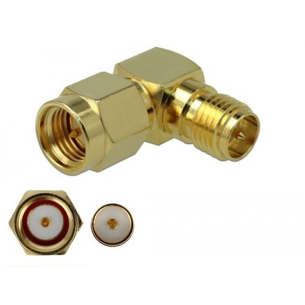 Delock SMA-dugó apa RP-SMA csatlakozóhüvely 90 3 GHz adapter (89967)