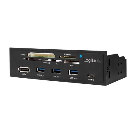 Logilink belső USB 3.0 HUB kártyaolvasóval fekete (UA0341)