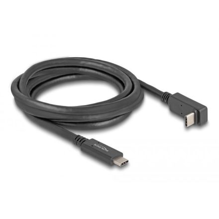 Delock USB 5 Gbps kábel USB Type-C apa USB Type-C  apa, ívelt felfelé / lefelé, 2 m 4K PD 60 W E-Marker