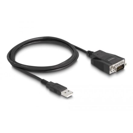 Delock Adapter USB 2.0 A-típusú apa - 1 x Soros RS-232 D-Sub 9 apa csavarokkal és csavaranyákkal elektromos kisülés (ESD) elleni védelemmel