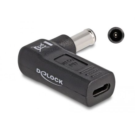 Delock Laptop töltőkábel adapter USB Type-C  anya - Sony 6,0 x 4,3 mm apa 90  fokban hajlított (60014)