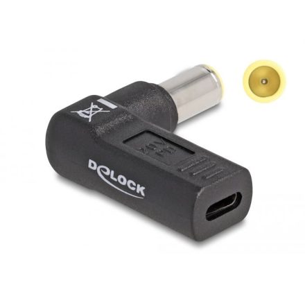 Delock Laptop töltőkábel adapter USB Type-C  anya - IBM 7,9 x 5,5 mm apa 90  fokban hajlított (60012)