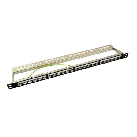 Logilink 19" Patch panel 24 Keystone jack csatlakozóhoz 0,5U fekete (NK4040)