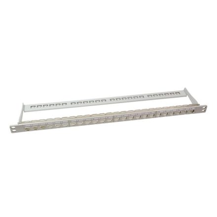 Logilink 19" Patch panel 24 Keystone jack csatlakozóhoz 0,5U szürke (NK4039)