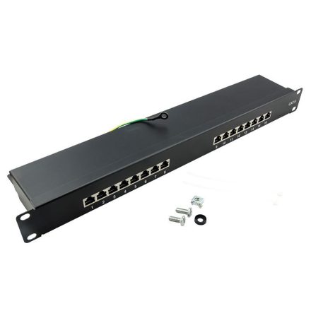 Logilink Cat.6 Patch Panel 16-port 19" STP EconLinie fekete (NP0057)