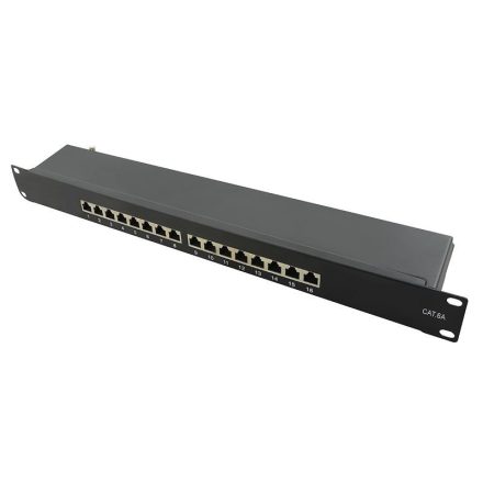 Logilink Cat.6A patch panel 16-port STP fekete (NP0076)