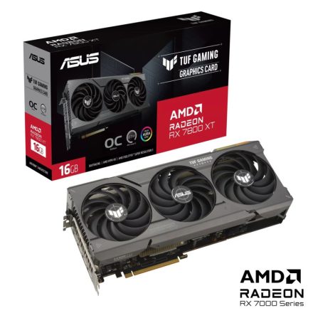 ASUS Radeon RX 7800 XT 16GB TUF Gaming OC Edition videokártya (TUF-RX7800XT-O16G-GAMING)