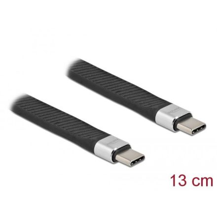 Delock USB-C - USB-C 2 FPC lapos csík kábel 13 cm fekete (86939)