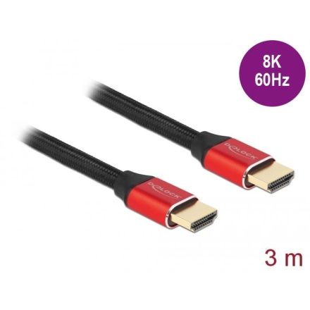 Delock Ultra nagy sebességű HDMI kábel 48 Gbps 8K 60 Hz piros 3 m (85775)