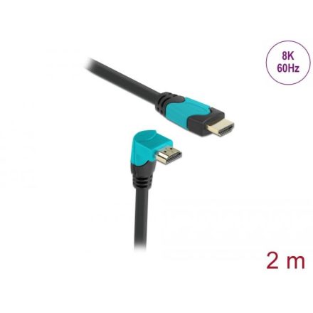 Delock High Speed HDMI csatlakozódugóval 90 ívelt lefelé kábel 2m (86992)