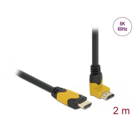 Delock High Speed HDMI csatlakozódugóval 90 ívelt felfelé kábel sárga 2m (86989)