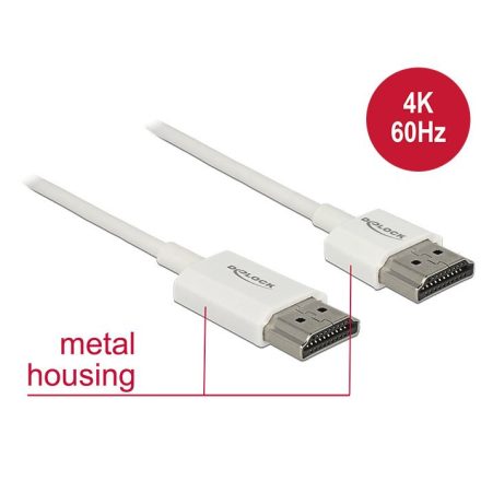 Delock HDMI-kábel Ethernettel - HDMI-A-csatlakozódugó > HDMI-A-csatlakozódugó 3m vékony (85138)