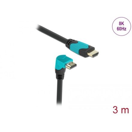 Delock High Speed HDMI csatlakozódugóval 90 ívelt lefelé kábel 3m kék (86993)