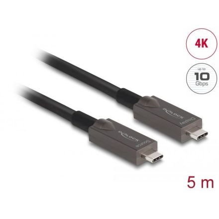 Delock aktív optikai USB-C videó + adat + PD kábel 5 m (84146)