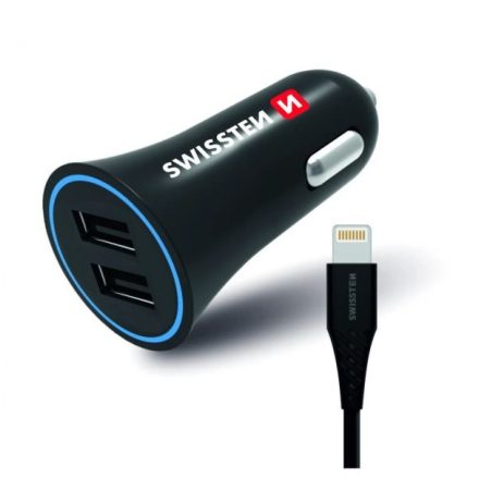 SWISSTEN Szivargyújtós USB Gyorstöltő 12-24V 2,4A (3020110910)